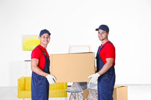 Removal van loaded with moving boxes in Ealing