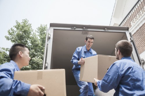 Unloading boxes at a student accommodation move