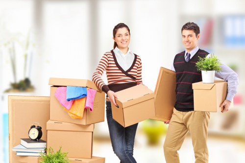 Local moving vehicle supporting a business relocation in Ealing