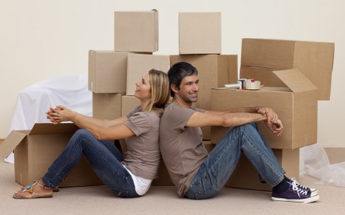 Removal van loading for a home move in Ealing