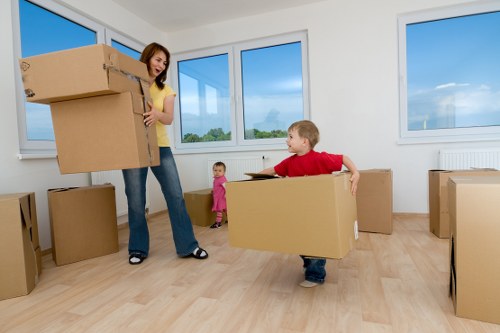Local moving truck helping with loading in West London