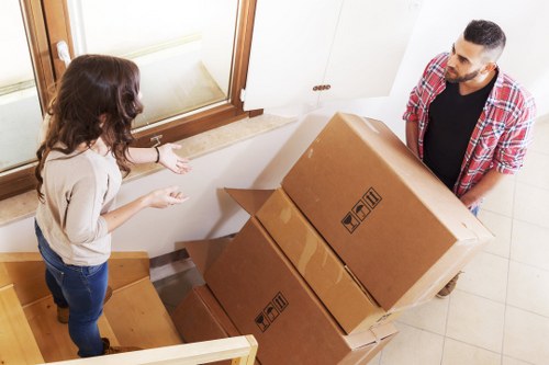 Household items being loaded for a move in West London