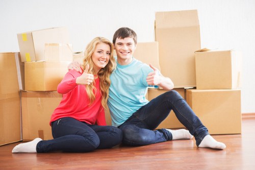 Boxes and household items prepared for a same day removal service