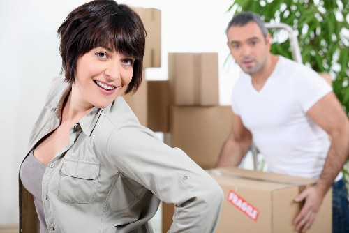 Packed boxes and dismantled furniture ready for a flat move