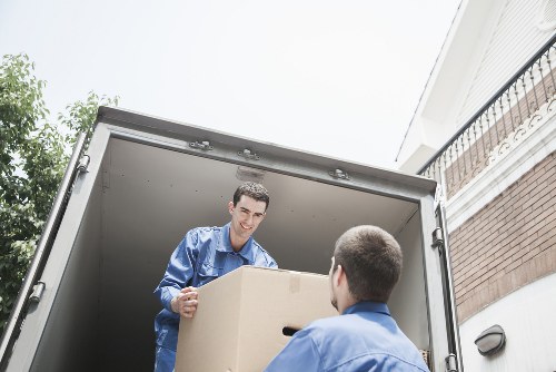 Packed household items prepared for transport during an Ealing move